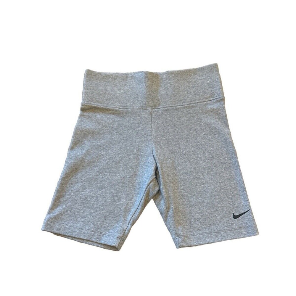 New Nike Women's S Essential Bike Shorts Grey  Style DB3905-063 8" Inseam New